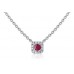 Round Ruby & Diamond Pendant
