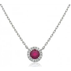 Round Ruby & Diamond Pendant
