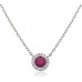 Round Ruby & Diamond Pendant