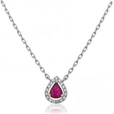 Pear Shaped Ruby & Diamond Pendant