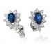 Blue Sapphire & Diamond Cluster Earrings