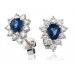 Blue Sapphire & Diamond Cluster Earrings