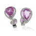 Pear Shaped Pink Sapphire & Diamond Cluster Earrings