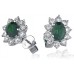 Emerald & Diamond Cluster Earrings