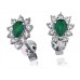 Emerald & Diamond Cluster Earrings