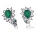 Emerald & Diamond Cluster Earrings