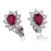 Ruby & Diamond Cluster Earrings