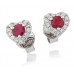 Round Ruby & Diamond Cluster Earrings Round Ruby & Diamond Cluster Earrings