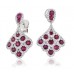 Round Ruby & Diamond Drop Earrings