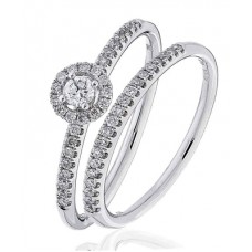 Diamond Shoulder Set Ring With Matching Band