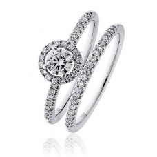 Diamond Shoulder Set Ring With Matching Band