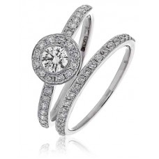 Diamond Shoulder Set Ring With Matching Band