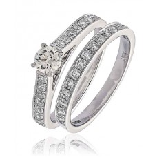 Diamond Shoulder Set Ring With Matching Band