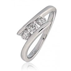 Modern Round Diamond Trilogy Ring