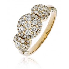 Modern Round Diamond Trilogy Ring