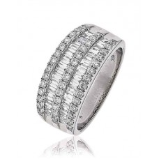 Round & Baguette Diamond Eternity/dress Ring
