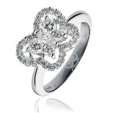 Elegant Butterfly Round Diamond Dress Ring