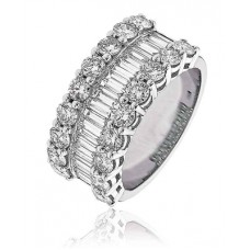 Round & Baguette Diamond Eternity/dress Ring