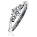 Modern Round Diamond Trilogy Ring