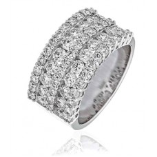 Elegant Round Diamond Multi Row Dress Ring