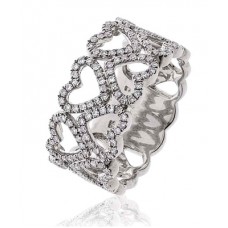Elegant Round Diamond Heart Dress Ring