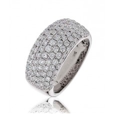 Round Diamond Multi Row Dress Ring