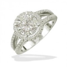 0.75ct Si2/h Round Diamond Halo Ring