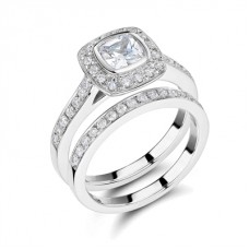 Diamond Shoulder Set Ring With Matching Band