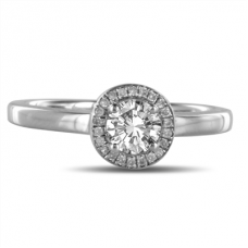 Round Diamond Single Halo Ring