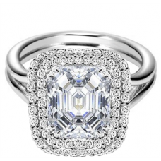 Double Halo Asscher Diamond Engagement Ring Double Halo Asscher Diamond Engagement Ring