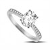 Elegant Oval Diamond Milgrain Shoulder Set Ring