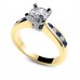 Blue Sapphire And Round Diamond Engagement Ring