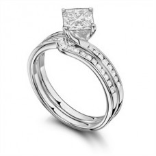 Certified 0.70ct I1/h Princess Diamond Ring