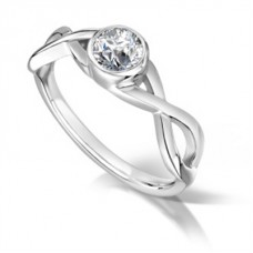 Elegant Infinity Twist Round Diamond Engagement Ring