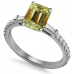 Fancy Yellow Emerald Diamond Vintage Shoulder Set Ring