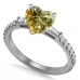 Fancy Yellow Heart Diamond Shoulder Set Ring