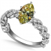 Fancy Yellow Marquise Cut Diamond Shoulder Set Ring