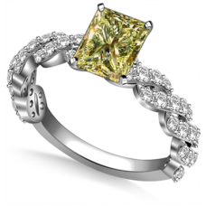 Fancy Yellow Radiant Cut Diamond Shoulder Set Ring Fancy Yellow Radiant Cut Diamond Shoulder Set Ring