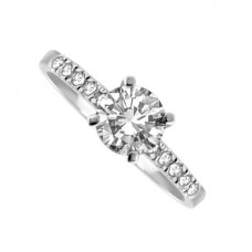 Certified 0.75ct Si2/g Round Diamond Ring