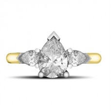 Unique Pear Diamond Trilogy Ring