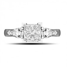 Princess & Pear Diamond Trilogy Ring
