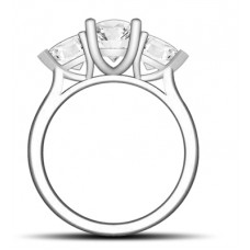 Elegant Oval & Pear Diamond Trilogy Ring
