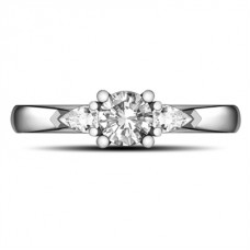 Elegant Oval & Pear Diamond Trilogy Ring