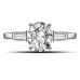 Modern Oval & Baguette Diamond Trilogy Ring