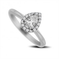Pear & Round Diamond Single Halo Ring Pear & Round Diamond Single Halo Ring