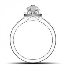 Marquise & Round Diamond Single Halo Ring
