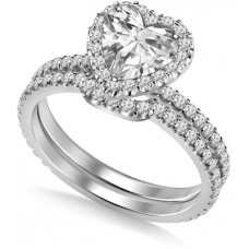 Heart Shoulder Set Ring With Matching Band
