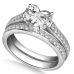 Heart Shoulder Set Ring With Matching Band
