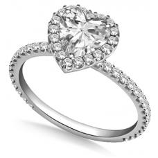 Heart & Round Diamond Shoulder Set Ring Heart & Round Diamond Shoulder Set Ring