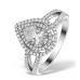 Pear Diamond Double Halo Shoulder Set Ring